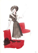 PUBLICITE DESSIN DE MODE FASHION RENE GRUAU GERMAINE LECOMTE