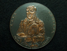 MEDAILLE ART BRONZE CORBIN 68mm à KARL BAEDEKER 1801-1859 ÉCRIVAIN ALLEMAND