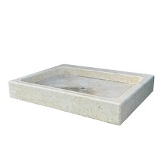 Vasque En Pierre Évier Fontaine Jardin Design Pierre 65x50cm H 10cm