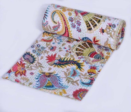 Couvre lit indien kantha quilt - indien,