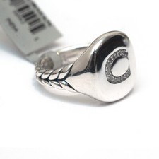 Bague Pave Initiale Lettre C