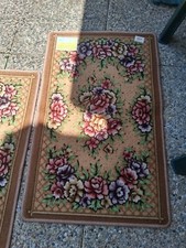 petit tapis d'entré motif floral multicolore neuf