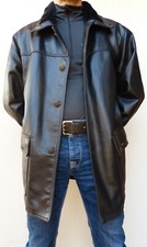 Veste Gabardine Parka en cuir