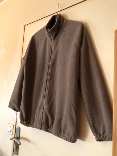 Blouson zippé marron polaire