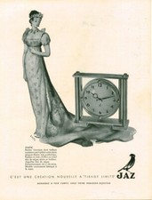 Publicité ancienne pendule JAZ tirage limité 1950 issue de magazine