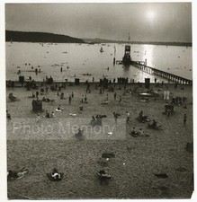 Berlin 1936 : Wannsee, fin de journée sur la plage - Photo Vintage