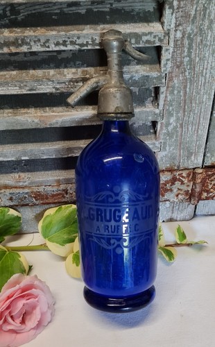 Ancien siphon bleu cobalt - ancien, eau