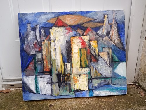 Lumineux tableau cubiste - tableau,