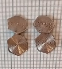 boutons de manchette art déco vintage en argent sterling plaqué rhodium, design