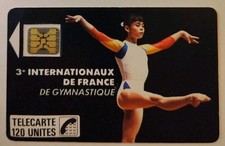 variété Télécarte publique F64 V6 cartouche des unités en drapeau