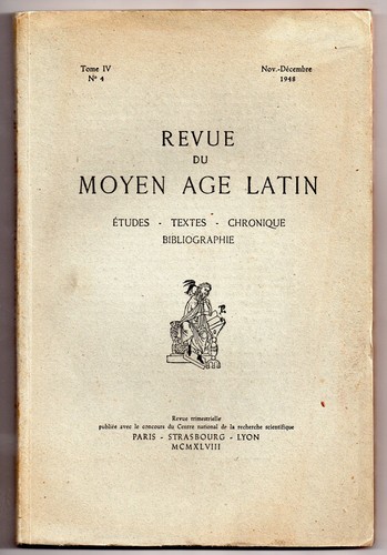 Revue moyen age - latin, 1948