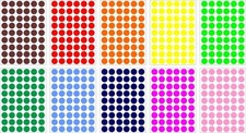 Lot gommettes autocollantes 540 rondes mix couleurs 1cm carte scrapbooking