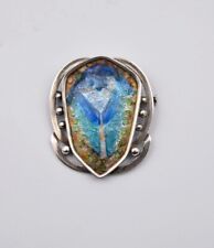 Broche à transformation en argent & émaux de Limoges Paul Bonnaud Art Déco