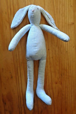 JB3 / PELUCHE DOUDOU LAPIN BLANC BLEU ETOILE TISSU 37 CM MAILEG ? exc état