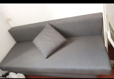 canapé convertible 3 places gris ikea 3 coussins un rangement et garantie 1 an.