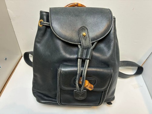 Sac dos gucci noir bambou - dos,