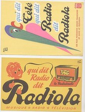 LOT DE 2 BUVARDS RADIO TELEVISION RADIOLA RADIOLINETTE RENE RAVO TSF