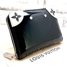Portefeuille Louis Vuitton Vernis Miroir Zippy M67665 Noir Noir Rare
