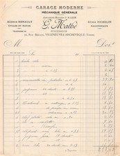 GARAGE MODERNE MECANIQUE GENERALE G MATHE A VILLENEUVE L ARCHEVEQUE