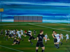 Tableau Naif match de rugby