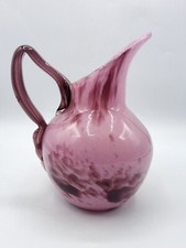 Pichet en pâte de verre coloré rose violet marmoréen par André Delatte Art Déco