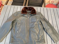 Blouson cuir officier Armée Terre française - Neuf de stock - Grande taille - 58