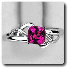 BAGUE TOURMALINE ROSE Argent