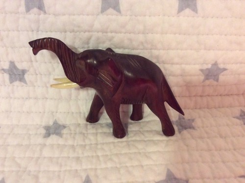 Carved wooden elephant - wooden,