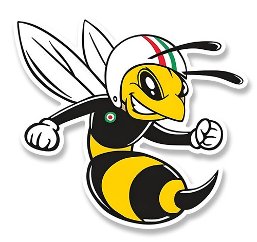 Vespa right bee droite sticker - bee,