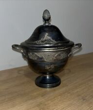 Ancien Drageoir En Métal Petite Coupe Avec Couvercle 