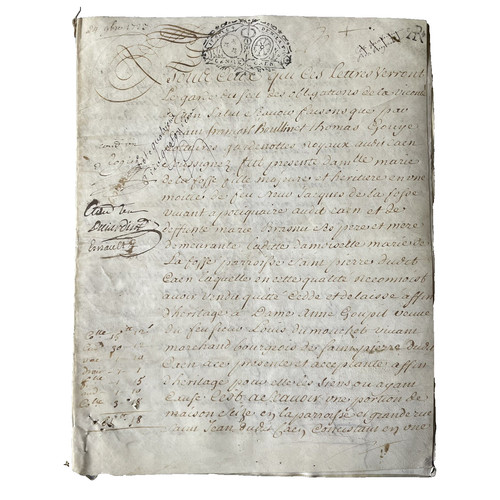 Parchemin xviii ème acte - parchemin,