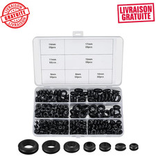 260 Pièces Rondelle Caoutchouc，Passe Fil Caoutchouc，Joint Caoutchouc，Passe Cable