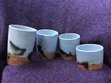 LOT DE 4 VASES ROULEAU DE LA POTERIE LA COLOMBE FRANCE VALLAURIS