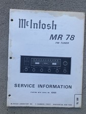 McIntosh MR78 Tuner Service