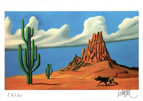 Libris desert au cactus - ex-libris,