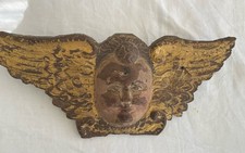 Sculpture ange bois doré ancien angel cherub sculpture/747877A5