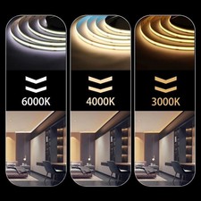 Bande LED COB Haute Densité – 480 / 528 LED/m – Flexible – Blanc / Couleurs