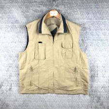 Sportive Wear Gilet Homme L Beige Nylon Multipoches Randonnée Pêche Safari Zip
