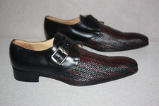 MARIO ALBORINO Mocassins à Boucles Cuir Tressé Coloré T 45 TBE