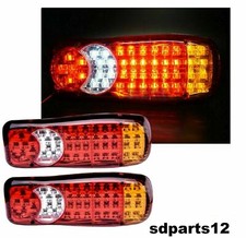 2x  Feux Arriere 12V 46 LED Lampes Stop REMORQUE CAMION FOURGON CARAVANE 