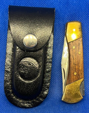 LEOPARD VINTAGE Couteau de poche Pliant Manche en Bois Collection Messer Knife