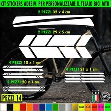 Kit 14 autocollants cadre vélo vélo VTT fat bike protection universelle c.2022