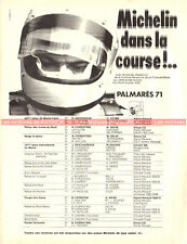 Publicité : MICHELIN ( pneu Xas ) dans la course Plamarès 1971