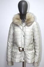 Off-white Quilted/Fur Reversible Hooded Jacket DIEGO.M SAGA FURS Size 40FR 8US