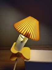 Ancienne Lampe Liseuse Champignon pince clip jaune 1970 deco Vintage