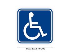 Sticker panneau HANDICAP PMR chaise roulante toilettes parking bleu autocollant