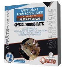Appât raticide souricide rat souris pâtes fraîches brodifacoum ALTO 15 sachets 1