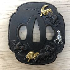 Beau Tsuba en bronze pour Katana, Wakizachi