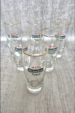 Lot 6 verres Heineken Malta vintage liseré doré collection bière bar pub Rare