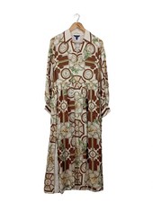 GANT Robe empire Dames Robe T EU 34 blanc cassé-brun-vert style décontracté